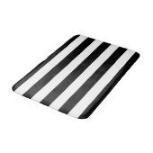 Tapis de bain rayé noir et blanc (Angle)