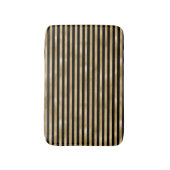 Tapis de bain rayé noir et or (Devant (Vertical))