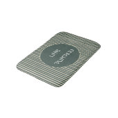 Tapis de bain rayé vert foncé mignon (Angle)