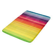 Tapis de bain rayé vibrant - doux et absorbant (Angle)