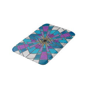 Tapis De Bain Rayon en verre de teint bleu et violet