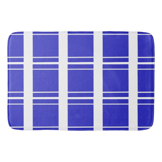 Tapis De Bain Rayure Bandée Bleu Blanc (Devant)