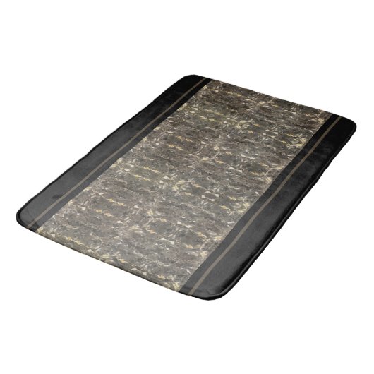 Tapis De Bain Rayure de marbre noire de Taupe (Angle)