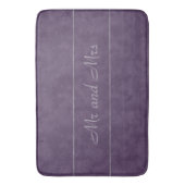 Tapis De Bain Rayure mauve-foncé de gris de lavande (devant Vertical)