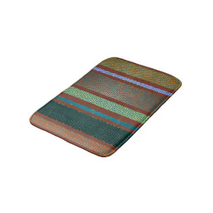 Tapis De Bain Rayure mexicaine chaude de tuile en verre souillé