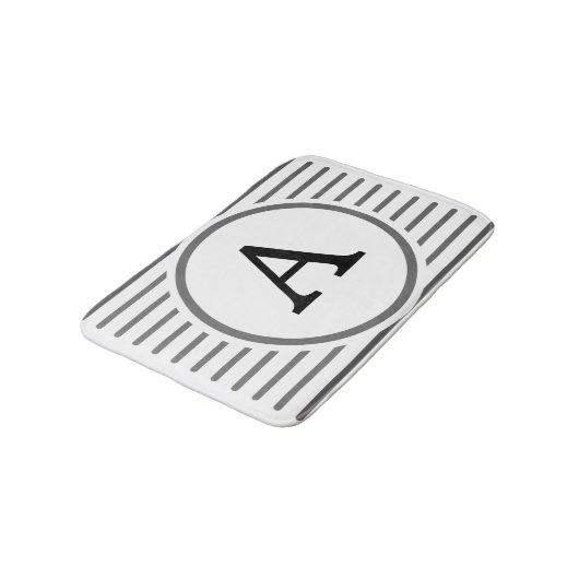 Tapis De Bain Rayure Neutre Moderne (Angle)