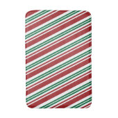 Tapis De Bain Rayure rouge et verte de menthe poivrée (Devant (Vertical))