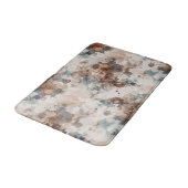 Tapis De Bain Rayures Abstrait Bleu Crème Marron   (Angle)