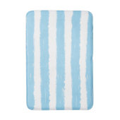 Tapis De Bain Rayures Aquarelle Bleu Clair Blanc (Devant (Vertical))