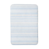 Tapis De Bain Rayures Blanches Bleu Bébé (Devant (Vertical))