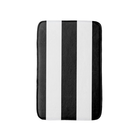 Tapis De Bain Rayures blanches noires (Devant (Vertical))
