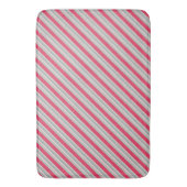 Tapis De Bain Rayures Bleu Blanc et Rose Clair (devant Vertical)