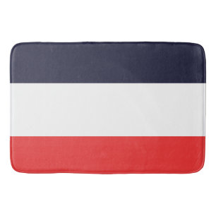 Tapis De Bain Rayures Bleu Blanc & Rouge Rayé