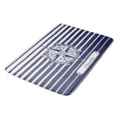 Tapis De Bain Rayures bleues de rose de boussole (Angle)