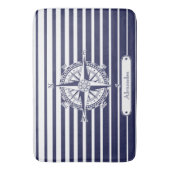Tapis De Bain Rayures bleues de rose de boussole (devant Vertical)