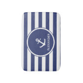 Tapis De Bain Rayures bleues et blanches faites sur commande (Devant (Vertical))