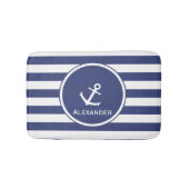 Tapis De Bain Rayures bleues et blanches faites sur commande (Devant)