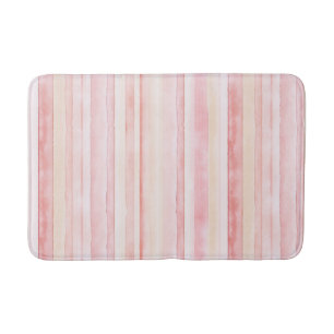 Tapis De Bain Rayures Crème Rose Pâle
