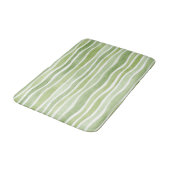 Tapis De Bain Rayures crème vert citron ondulées (Angle)