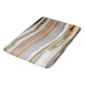 Tapis De Bain Rayures d'Agate Graphique Abstraites neutres chaud (Angle)
