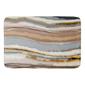 Tapis De Bain Rayures d'Agate Graphique Abstraites neutres chaud (Devant)