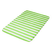 Tapis De Bain Rayures de bonbon vert citron et blanc (Angle)