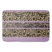 Tapis De Bain Rayures de paillettes de léopard Glam 1 (Devant)