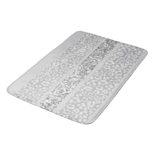 Tapis De Bain Rayures de paillettes de léopard Glam 7 (Angle)