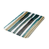 Tapis De Bain Rayures de paillettes vertes et dorées (Angle)