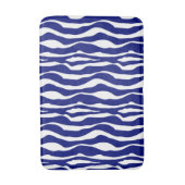 Tapis De Bain Rayures de zèbre - bleu et blanc de cobalt foncé (Devant (Vertical))