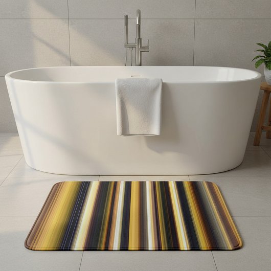 Tapis De Bain Rayures dorées