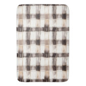 Tapis De Bain Rayures écossaises marron crème (devant Vertical)