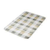 Tapis De Bain Rayures écossaises vert jaune blanc (Angle)