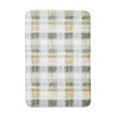 Tapis De Bain Rayures écossaises vert jaune blanc (Devant (Vertical))