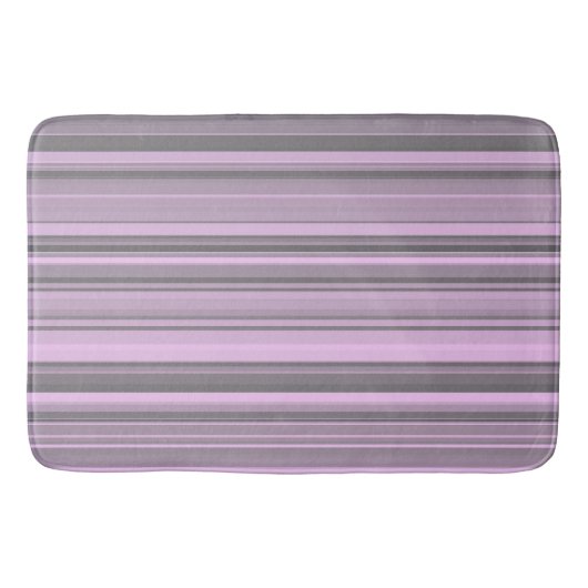 Tapis De Bain Rayures Gris Violet (Devant)