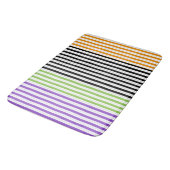 Tapis De Bain Rayures Halloween Violet Vert Noir Orange (Angle)