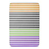 Tapis De Bain Rayures Halloween Violet Vert Noir Orange (devant Vertical)