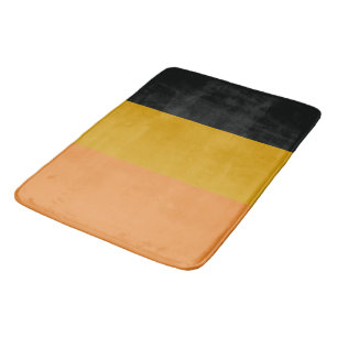 Tapis De Bain Rayures jaunes orange et grises