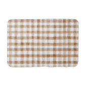 Tapis De Bain Rayures Marron Crème Plaid Beige (Devant)