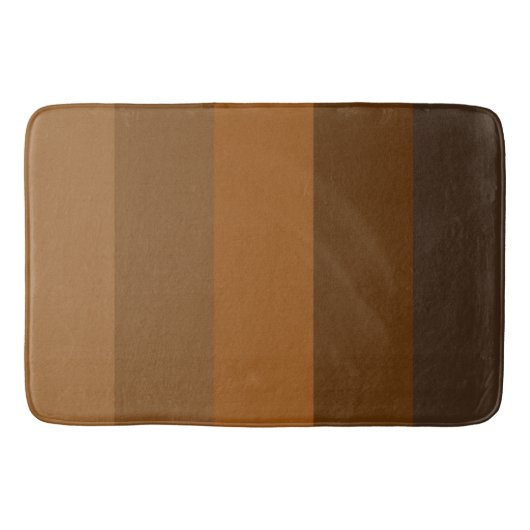 Tapis De Bain Rayures Marron Rustique (Devant)