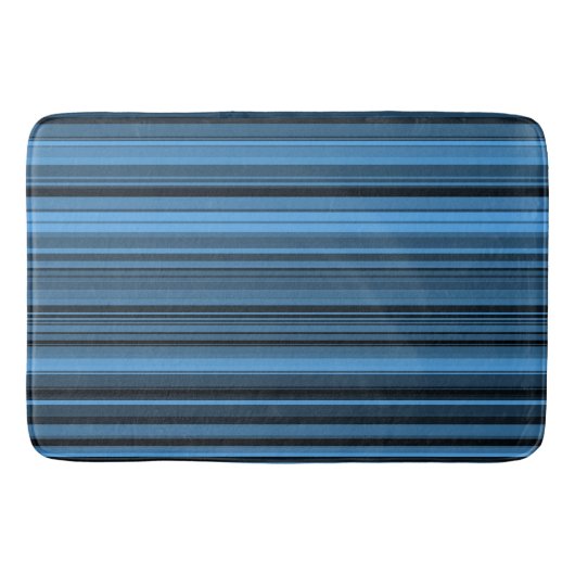 Tapis De Bain Rayures Noir Bleu (Devant)
