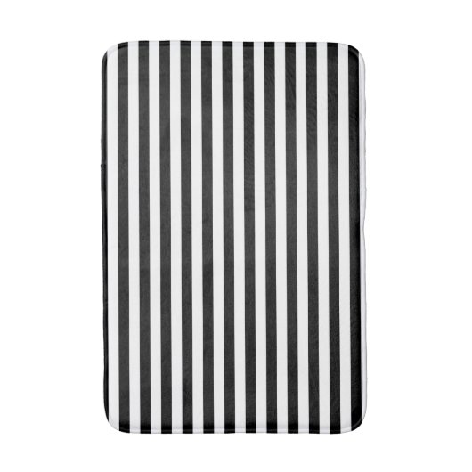 Tapis De Bain Rayures noires et blanches (Devant (Vertical))