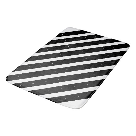 Tapis De Bain Rayures noires et blanches (Angle)