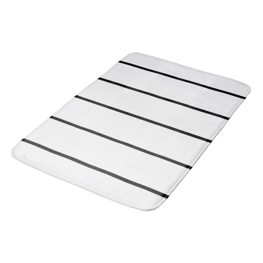 Tapis De Bain Rayures noires et blanches (Angle)