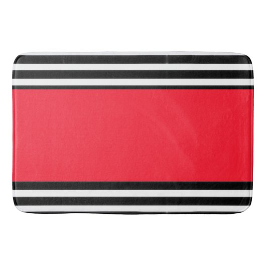 Tapis De Bain Rayures noires et blanches, groupe rouge (Devant)