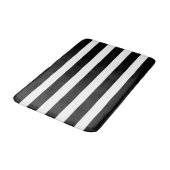 Tapis De Bain Rayures noires et blanches Modern Chic (Angle)