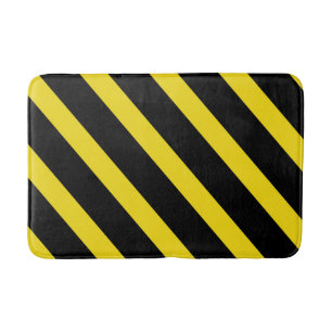 Tapis De Bain Rayures noires et jaunes rayées