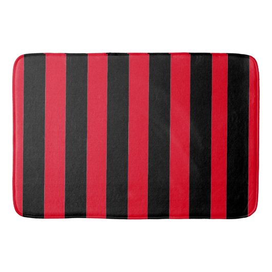 Tapis De Bain Rayures noires et rouges (Devant)