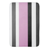 Tapis De Bain Rayures noires, grises et blanches (devant Vertical)