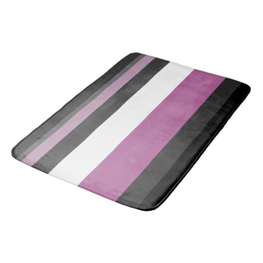 Tapis De Bain Rayures noires, grises et blanches (Angle)